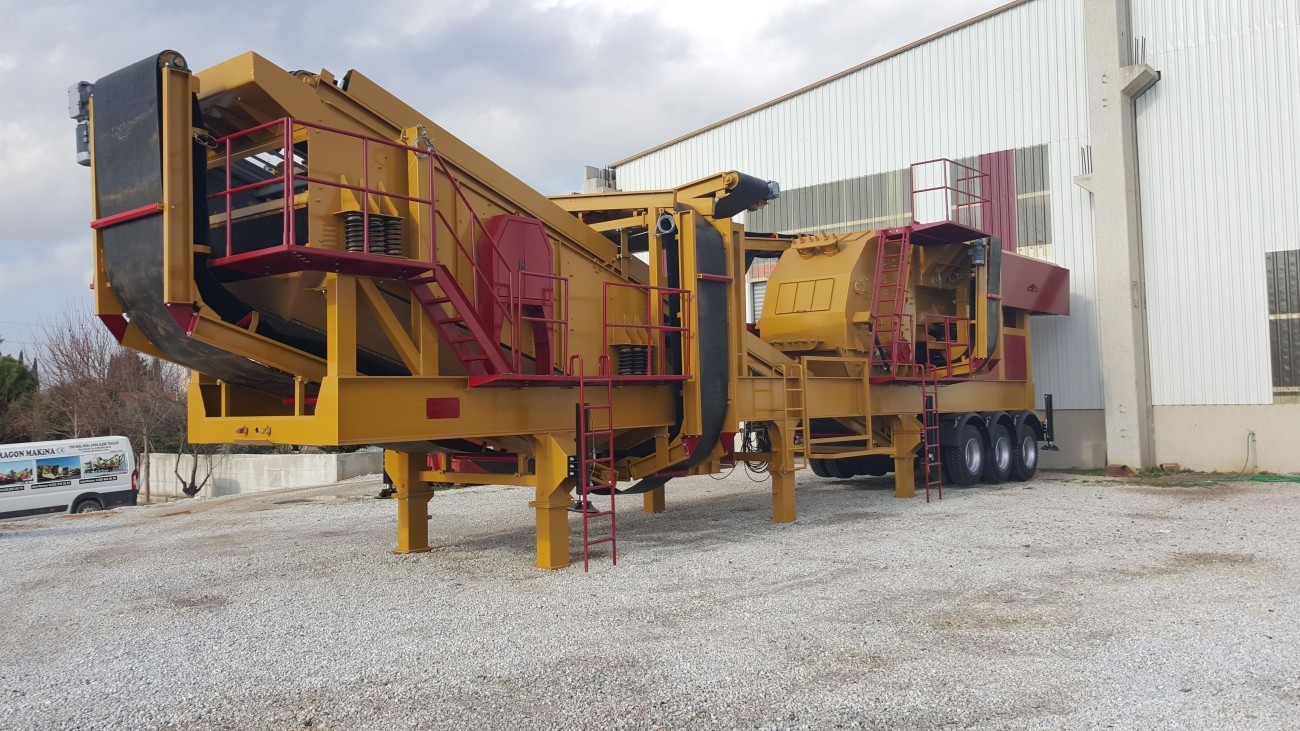 How does a primary impact crusher crushing and screening plant work?